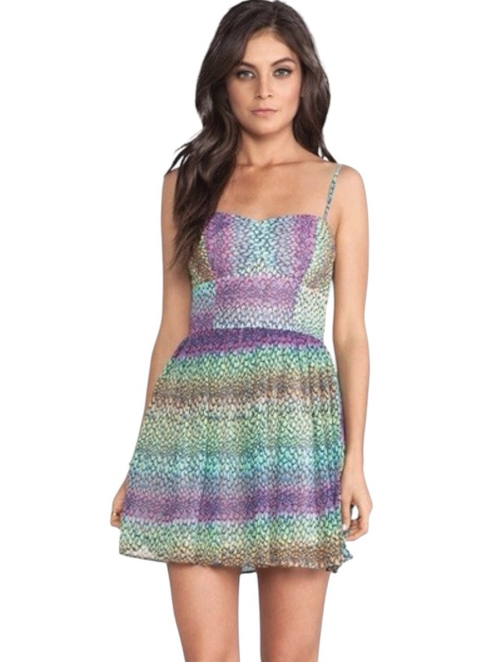 Z Jack BB Dakota Keelia ombre crinkle dress sz 0 lined spaghetti straps $70